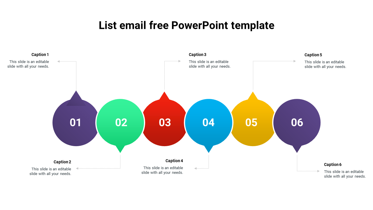Free - Editable list email free PowerPoint template 